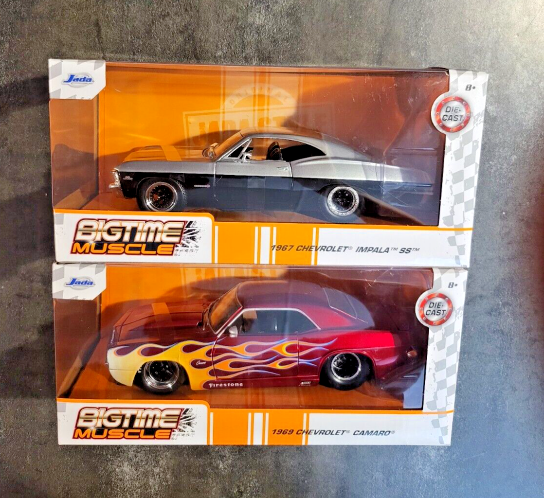 Big Time Muscle Chevrolet 1969 Camaro Red Flames & 1967 Impala SS