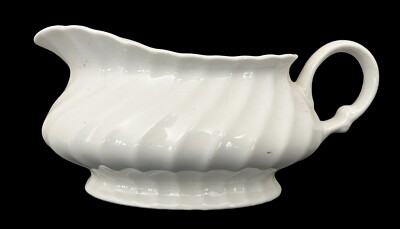 Vintage Sheffield Bone White USA Gravy Boat - 7.25  Long
