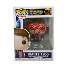 Figura POP Regreso al Futuro Firmada Michael J Fox Marty McFly JSA 1955 Roja