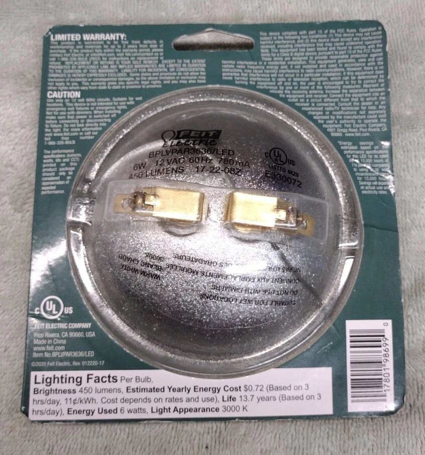 Feit Electric 12V Par 36 BPLVPAR3636/LED 6W 780 mA Flood LED Light Bulb G53 Base - Image 2 of 2