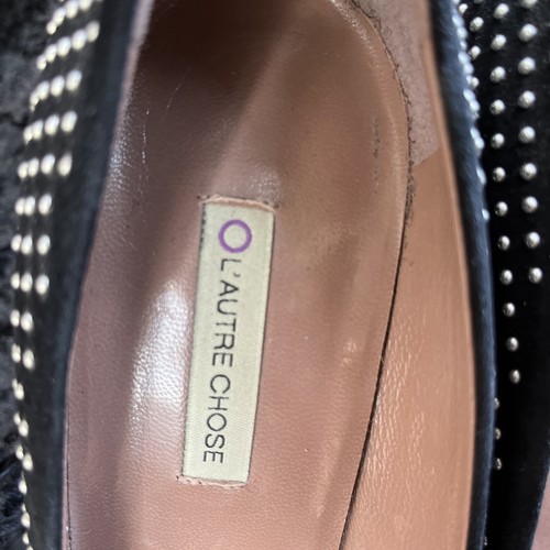 O L’autre Chose Damen Pumps schwarz mit Nieten silber Gr. 39,5 Echt Leder - Bild 13 von 14