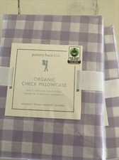 NEW Pottery Barn Kids Gingham Purple Pillowcase