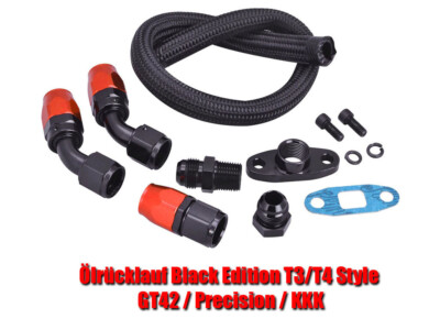 Ölrücklauf Komplett Set Turbolader Schwarz für Garrett T3/T4 GT40 GTX40 GT42 GTX