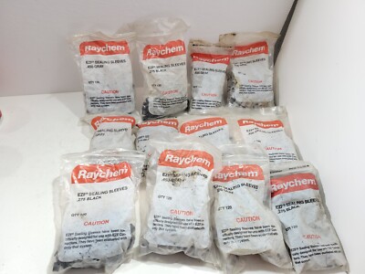 Lot of 12 Raychem EZF .275 Black & .450 Gray Sealing Sleeves - 120 Per Pack