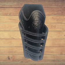 New Holster Leather Gun Revolver Western Pistol Cowboy Hand Tooled Black