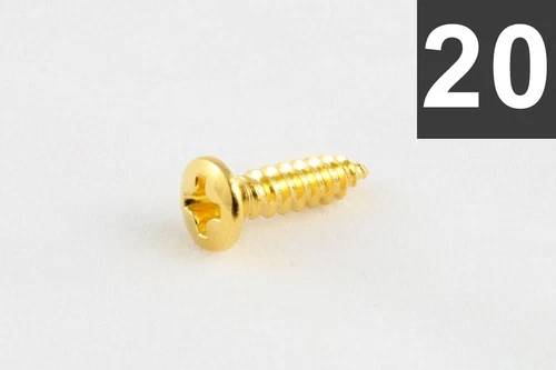 Allparts GS-0050-002 Gold Gibson Size Pickguard Screws 20 pcs #3x3/8"