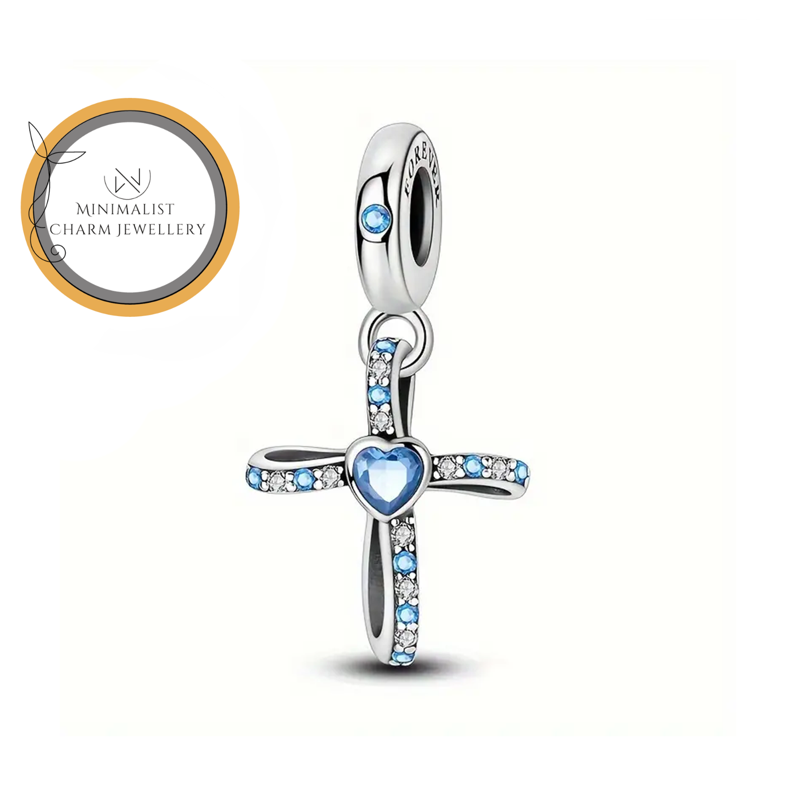 Cross Heart Charm Bracelet - Religious Birthday Gift for Her