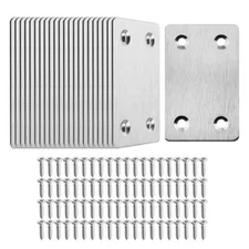 20 Pcs Metal Flat Straight Mending Plates Fixing Corner Brace for Wood Furniture