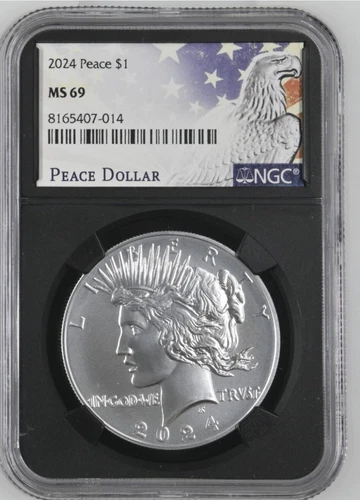 2024 uncirculated peace silver dollar ngc ms69 black core