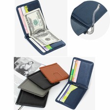 high quality unisex natural cowhide Money Clip Slim Wallets