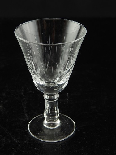 Antique Art Déco Cristal Gravé Couple Verre Verres à Vin Blanc Porto - Photo 4 sur 6