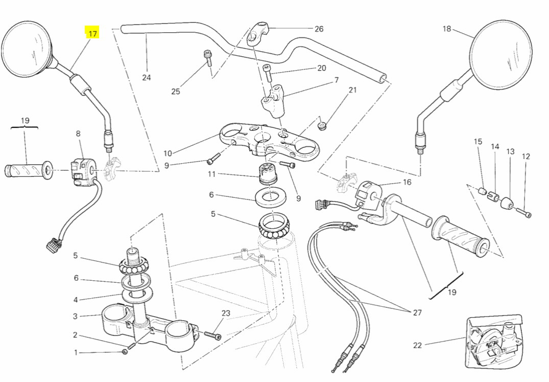 New OEM Ducati Right Mirror #52340212A | eBay 