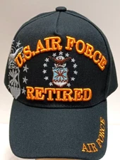 U.S. AIR FORCE RETIRED HAT MILITARY HAT CAP BLACK
