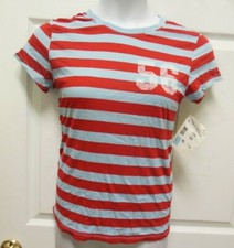 NWT Motionwear STRIPED DANCER T SHIRT RED BLUE 56 Supersoft Jersey adult szs
