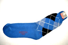 Vintage Argyle Socks Sokmaster 50s 60s Shades of Blue Rayon Tri Blend 8 x 9" NWT