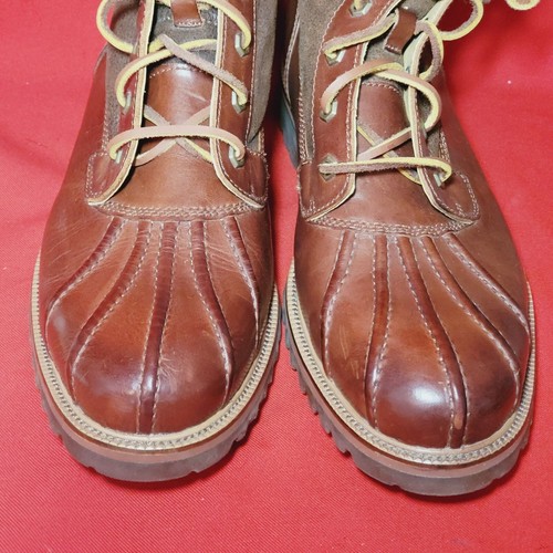 HS Track Mens Leather Boots Lace Up Shearling Lining 12 M - Picture 8 of 13