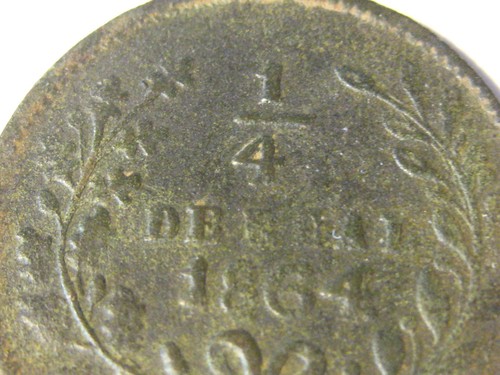 1864/4 1/4 real Mexico / Sinaloa State Culiacan Mint - Picture 2 of 4
