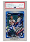 Ronald Acuna Jr Vladimir Guerrero Jr 2021 Chrome Sapphire Auto #61 PSA/DNA 10