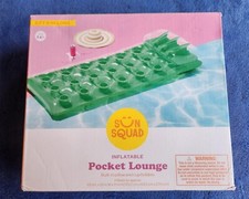 New - Sun Squad Inflatable - 18 Pocket Lounge Built Pillow and Cup Holders
