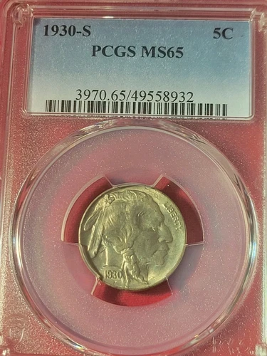 1930s Buffalo Nickel Pcgs MS65