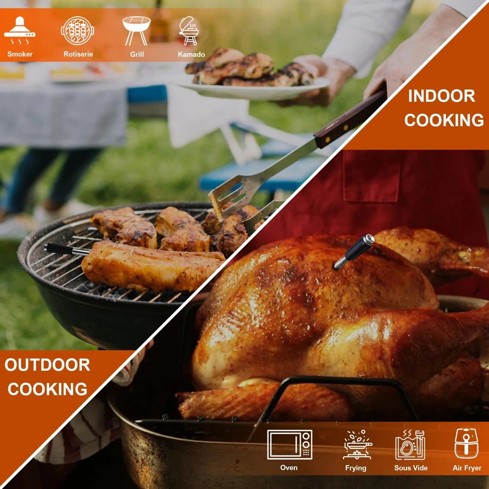 Wireless Meat Thermometer for Grilling and Smoking, Smart APP Control Bluetoo...