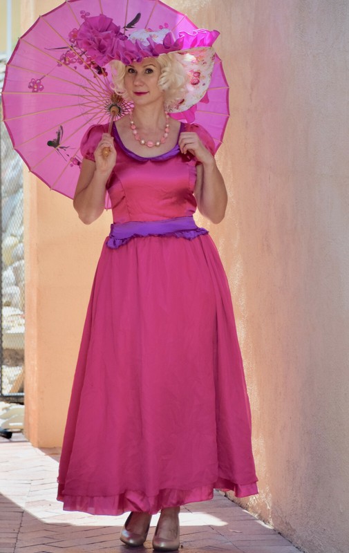 Victorian Vibe  Dress Hat Costume Outfit Fuchsia Cosplay Sz L 12-14  Halloween 
