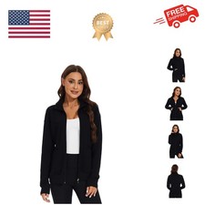 Women's Scrubs Jacket Zip Front Warm-up Jacket