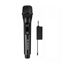 Wireless Microphone, UHF Metal Dynamic Handheld Multipurpose Mic with Recharg...