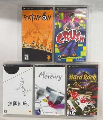 Sony PSP Games Lot - NTSC - Crush, Echochrome, Patapon, Mercury, Hard Rock
