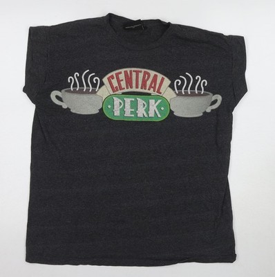Basic-T-Shirt Unisex Erwachsene UK Größe 16 Friends schwarz