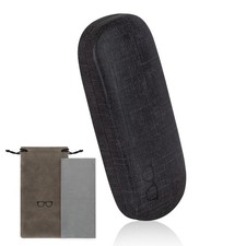 Hard Shell Glasses Case, PU leather Eyeglass Case Comes with a Pouch Cleani...