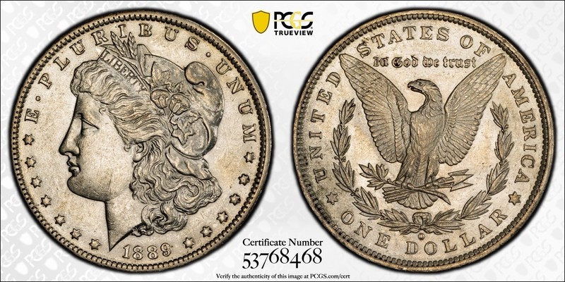 1889 O Morgan Silver Dollar PCGS AU 55