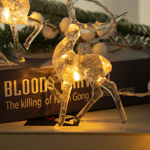 New 1.5/3m 3D Christmas Festive Reindeer Shaped Battery Operated String Lights - Picture 10 of 24
