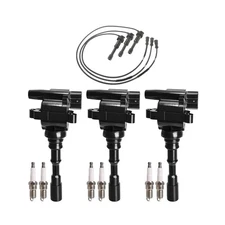 ENA Set of 3 Ignition Coil Pack 6 Platinum Spark Plug and 3 Wire Set Compatib...