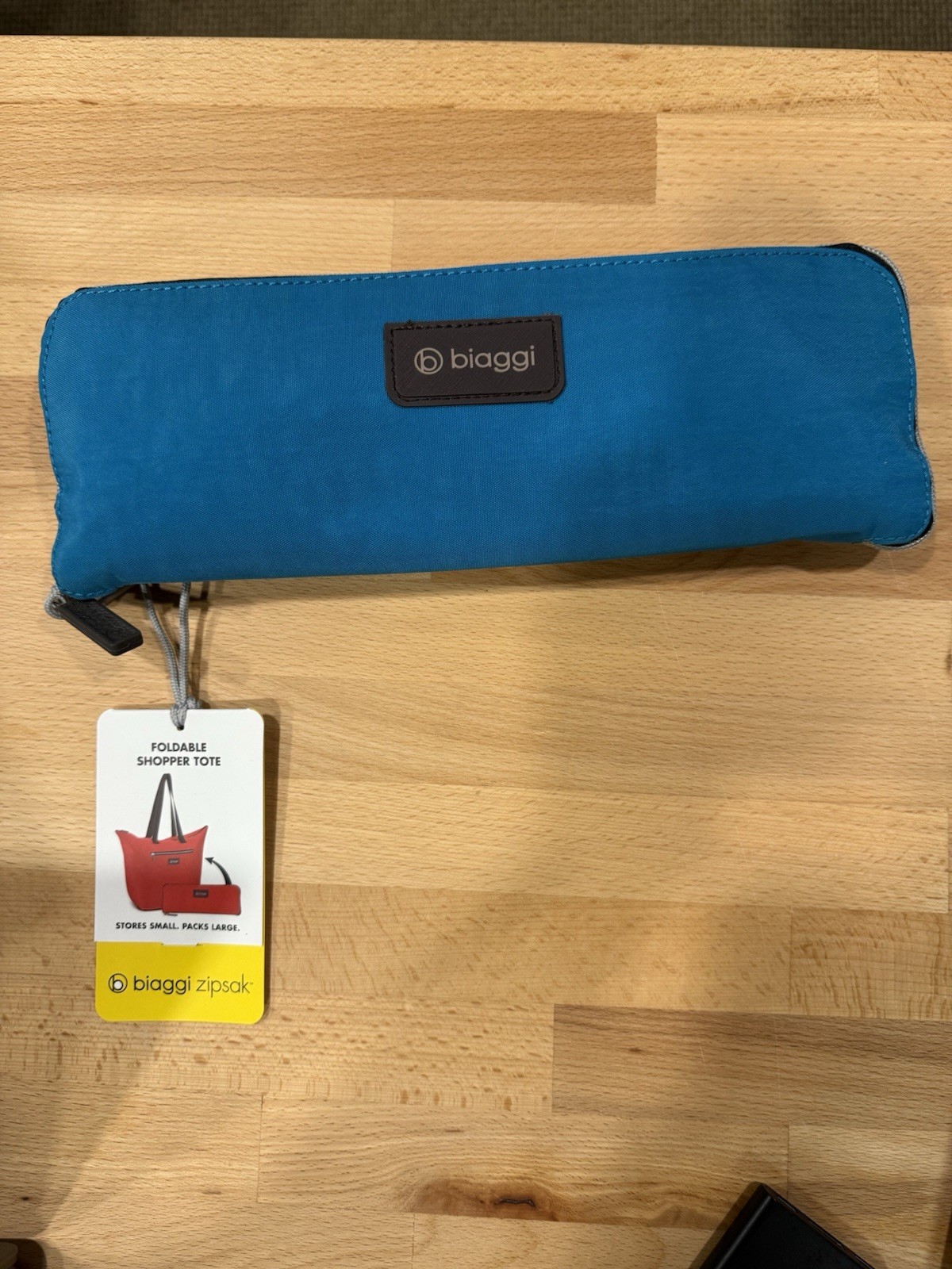 NEW Biaggi ZipSak 631116 Microfold Foldable Shopper Tote Bag in Denim Blue
