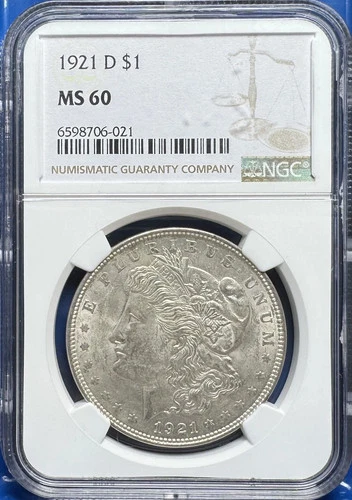 United States 1921 D Morgan Dollar 1 Dollar 0.900 Silver - NGC MS60