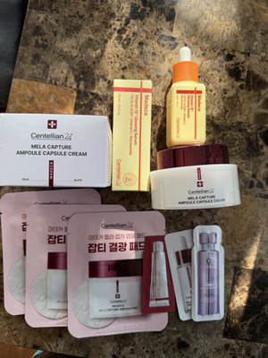 Centellian24 Mela Capture Ampoule Capsule Cream, Vit C Serum & Pad Set