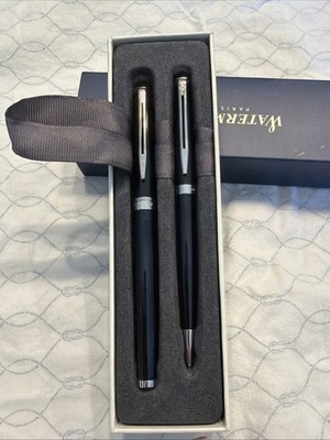 Waterman Hemisphere Black Lacque & Ct Ballpoint Pen & 0.5 Pencil Set New In Box
