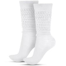 Geyoga Neon Slouch Socks,80s 90s Neon Women's Leg Warmers Extra Long White