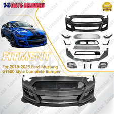 Complete Front Bumper Cover W Grille Lip For 2018-23 Ford Mustang Gt500 Style