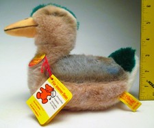 VTG Steiff Tulla Swimming Duck 3205/15 Yellow Tag on Side 8 long West Germany