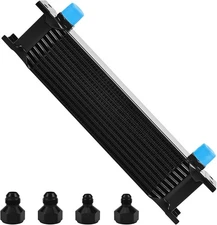 10 Row 10AN Aluminium Engine Transmission Oil Cooler Kit w/ 6AN 8AN Adapter New