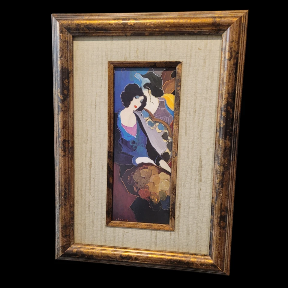 Impresión firmada Itzchak Tarkay "Karly" enmarcada en madera/impresión mate de vidrio Foto 4 de 4