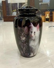 Cremation Halloween Black Cat Printed Urns Ashes/Adult Male/Female Human 10inch