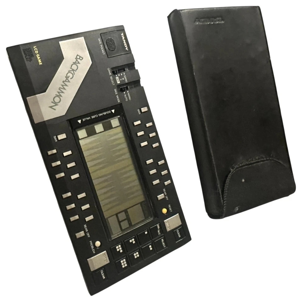 TANDY Backgammon LCD Vintage Juego Portátil + Dados + ESTUCHE - ¡FUNCIONA MUY BIEN! Foto 3 de 4