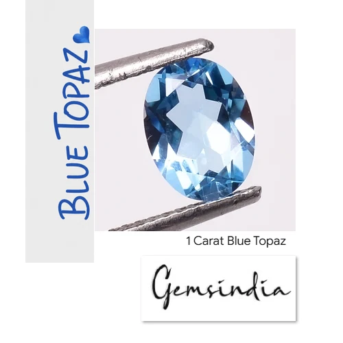 collectors ± 1 carat Natural Blue Topaz, one stone from the lot SKU#005BT