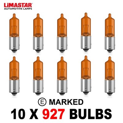 10 x 927 BAY9S HY21W CAR LIGHT BULBS LAMPS AMBER INDICATOR BULB 12V 21W