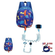 DB Toddler Mini Dinosaur Backpack with Child Leash, Anti Lost Wrist Deep Blue-a