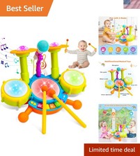 Kids Drum Set for Toddlers 1-3 Musical Baby Toys for 1 Old Boy Gifts Montess...
