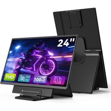 Large Portable Monitor 24 inch - 1080P FHD 100Hz Travel Monitor, 125 sRGB IP...